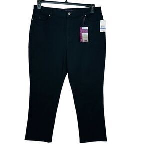 Gloria Vanderbilt SZ 18 SHORT Amanda Jeans Taper Leg Stretch Classic Rise Black